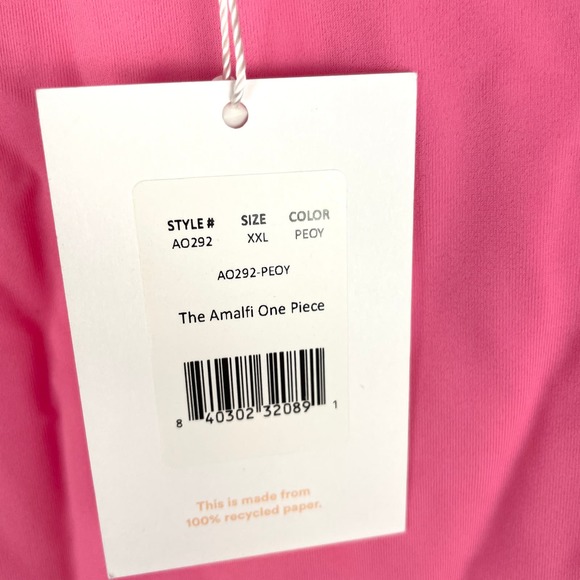 Andie Plus Size The Amalfi One Piece Swimsuit In Peony Pink Size XXL New - Picture 9 of 11